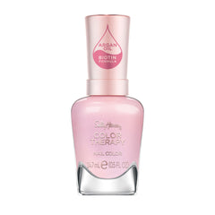 Sally Hansen Color Therapy Staycation Pink I'll Sleep In bottle close-up showing glossy salon finish.