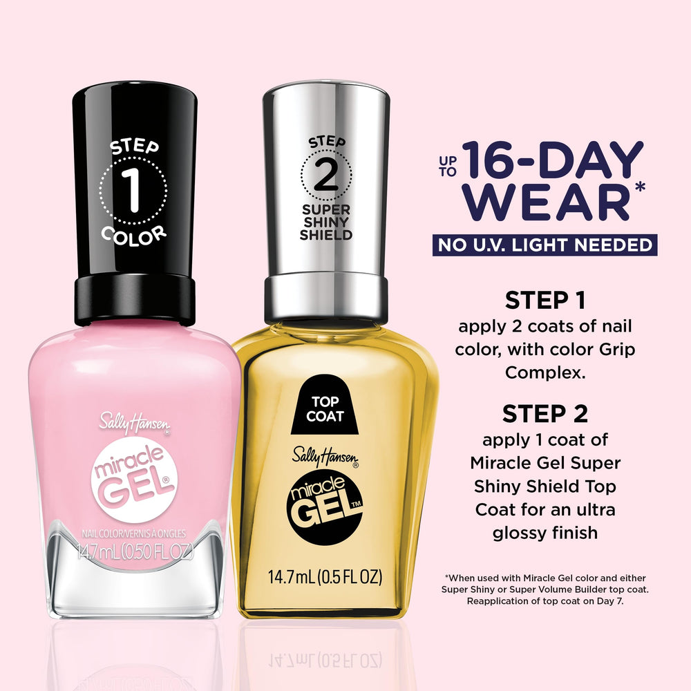 Sally Hansen Gel Milagro Rosa, acabado brillante tipo gel