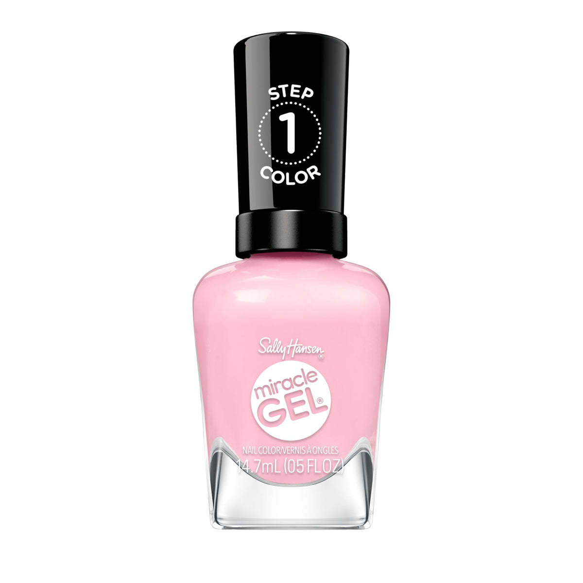 Sally Hansen Gel Milagro Rosa, botella rosa crema para tono suave y duradero