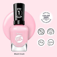 Sally Hansen Gel Milagro Rosa, pincel preciso para uñas limpias