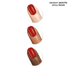 Sally Hansen Insta-Dri bottle highlights built-in base and top coat for single-step shine.