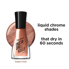 Metallic finish on nails with Copper Crush for bold copper chrome look
