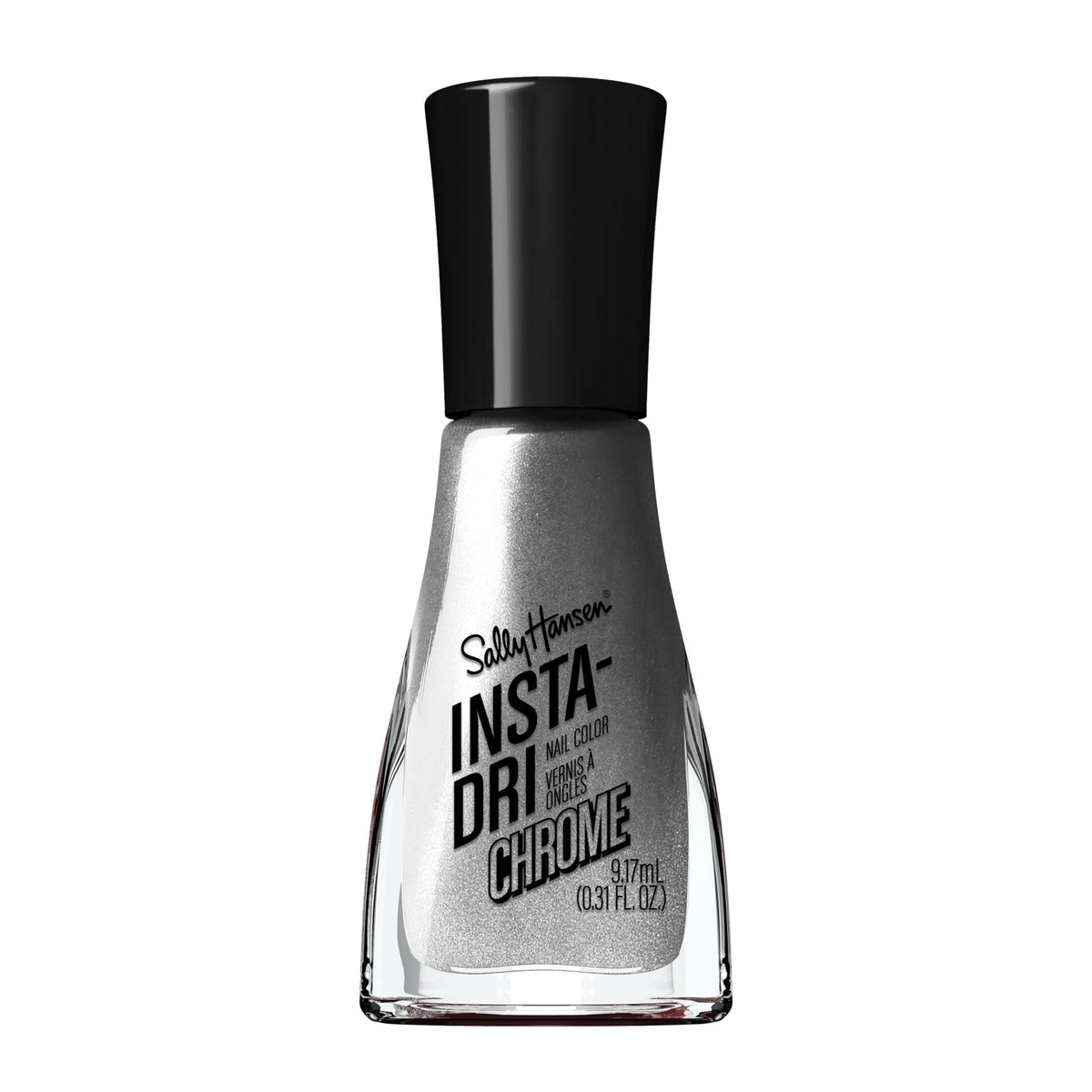 Sally Hansen Insta-Dri chrome top coat for steel-the-show shine in 60 seconds