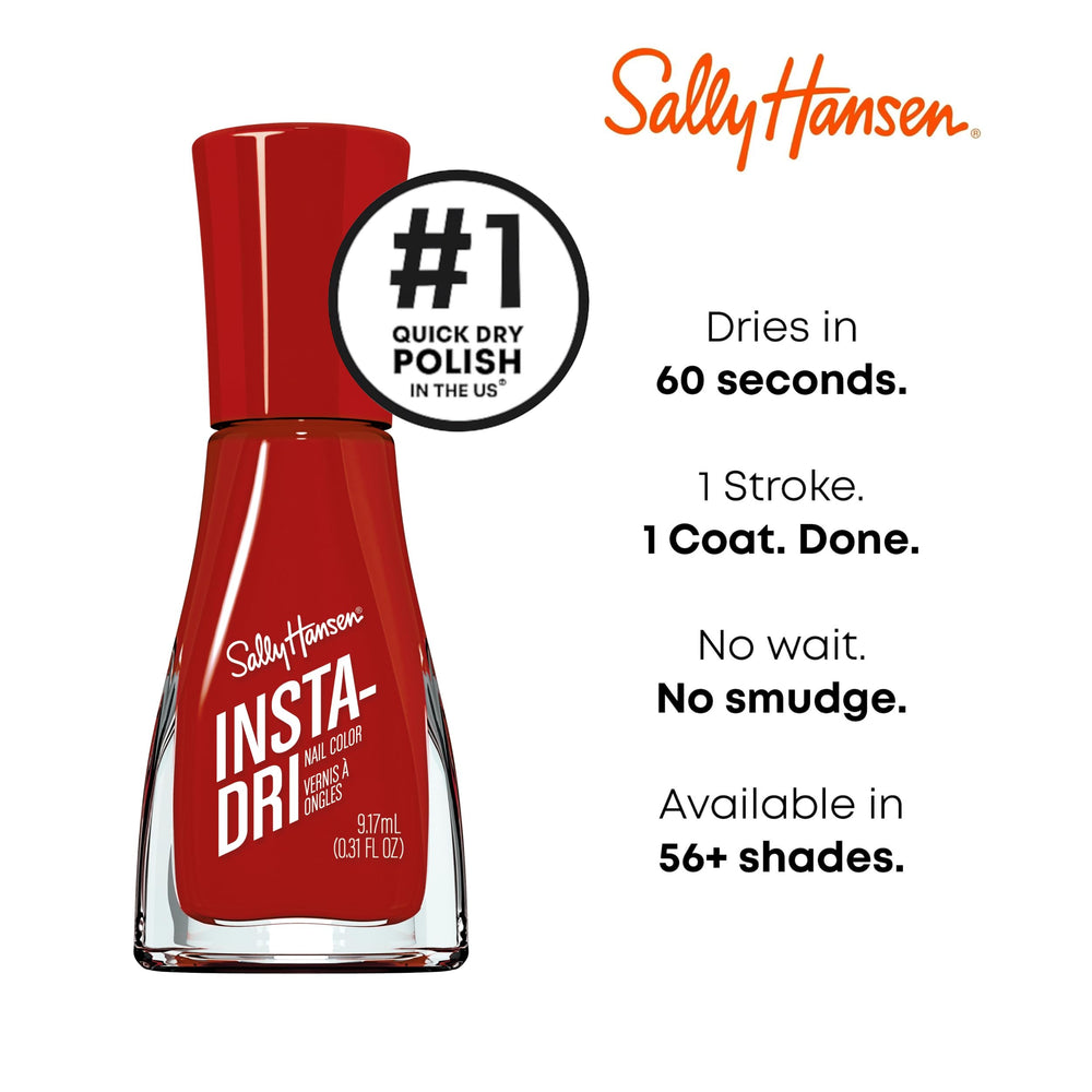 Sally Hansen Insta-Dri contoured brush ensures precise at-home manicure.