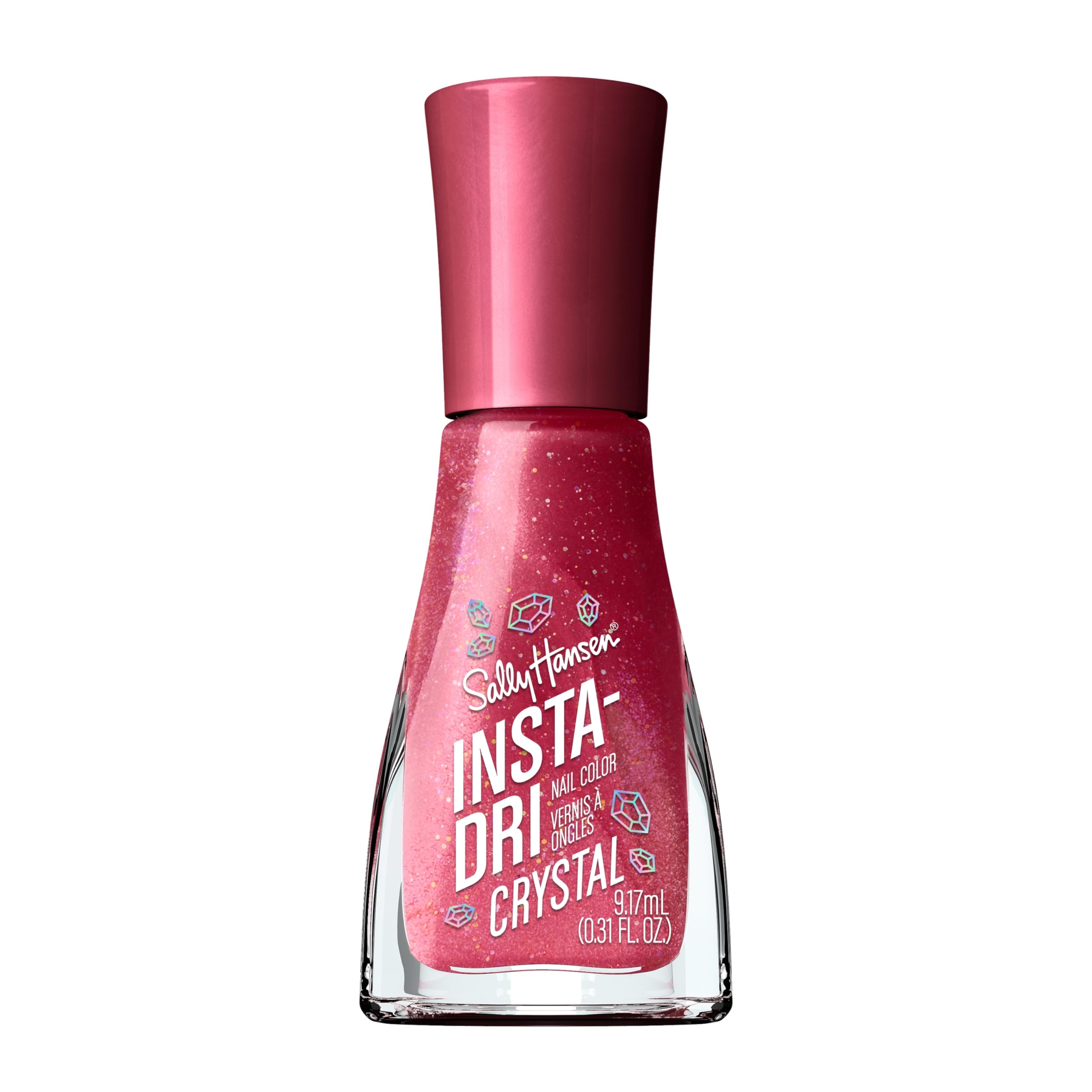 Sally Hansen Insta-Dri Crystal: esmalte en botella cristal para un look elegante y rápido.