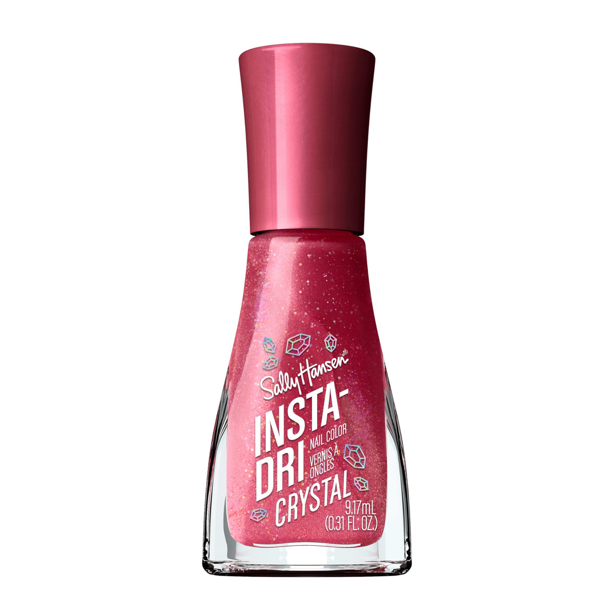 Sally Hansen Insta-Dri Crystal: esmalte en botella cristal para un look elegante y rápido.