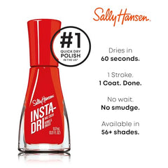 Sally Hansen Insta-Dri glossy finish close-up on nails.