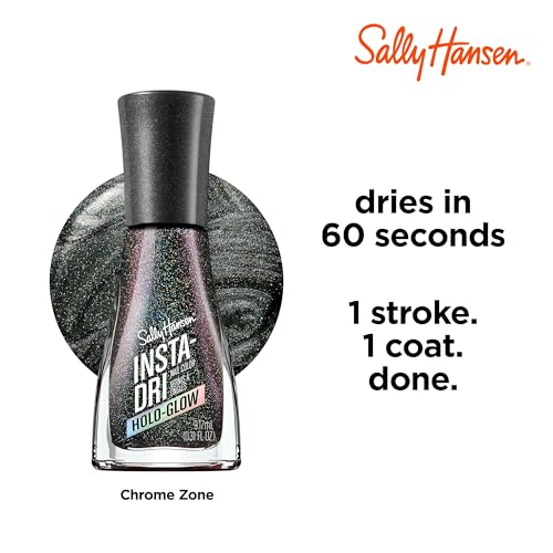 Sally Hansen Insta-Dri Holo-Glow Chrome Zone shade display.