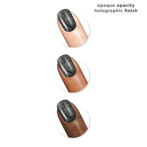 Sally Hansen Insta-Dri Holo-Glow swatch on nail shows opaque shimmer.