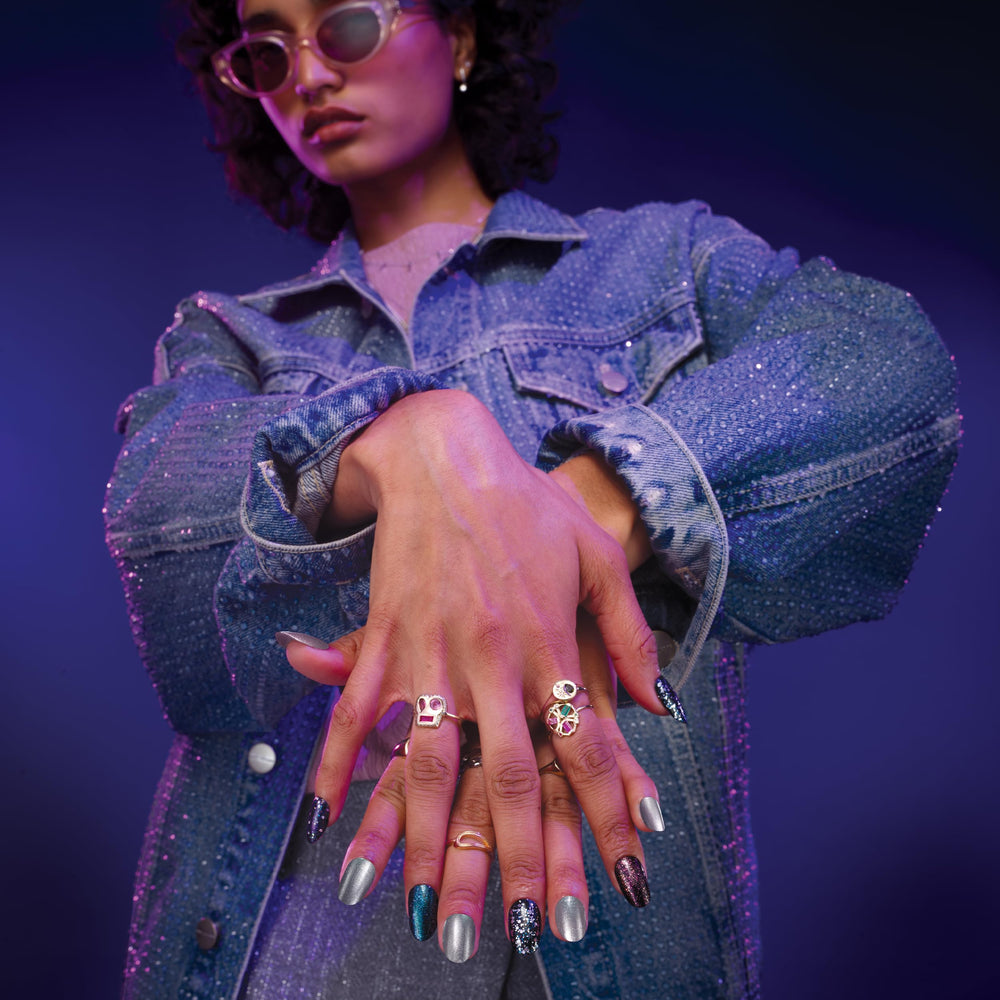 Sally Hansen Insta-Dri delivers long-lasting wear for a metallic chrome look