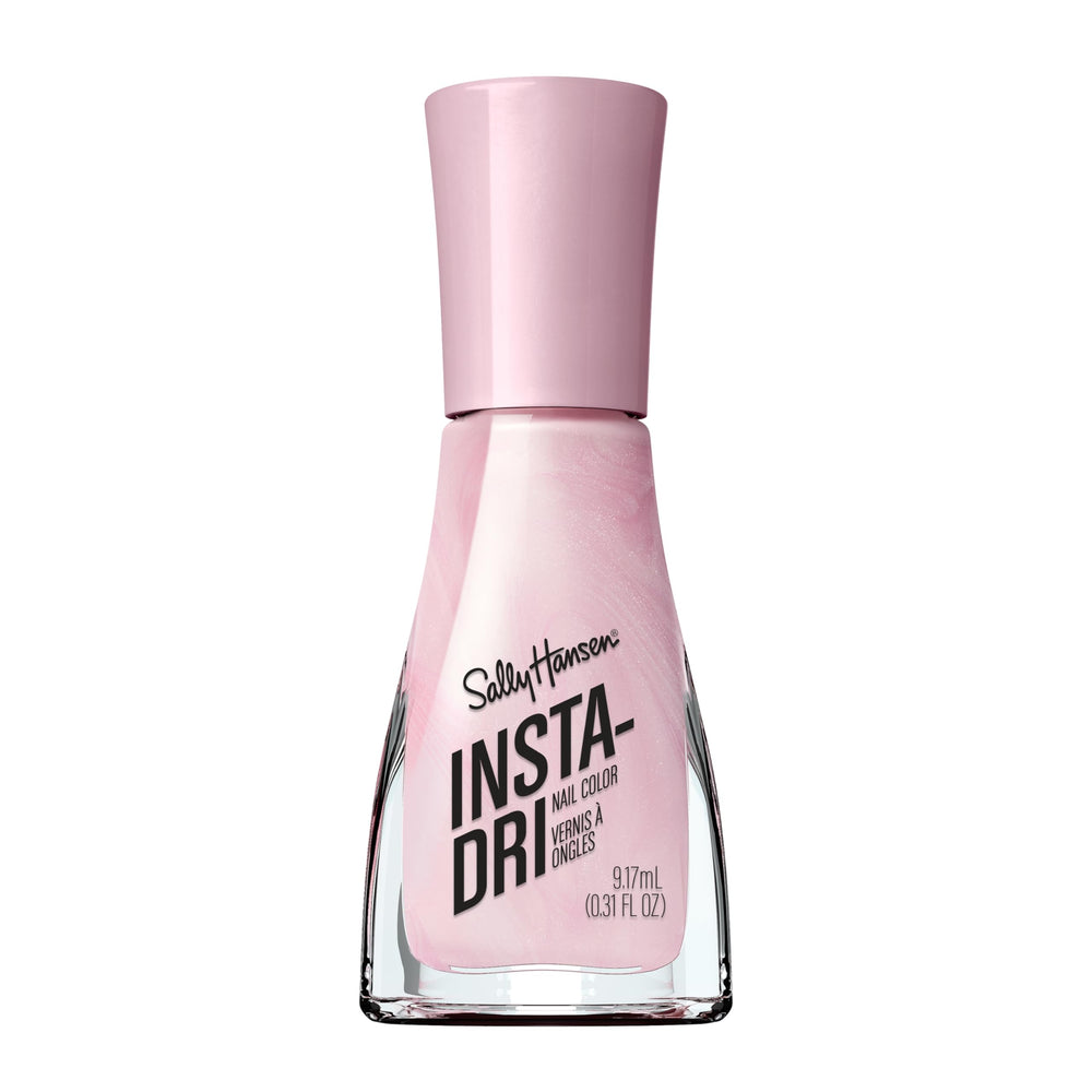 Sally Hansen Insta-Dri Pearlized Rose Pink nail color dries quickly with glossy finish.