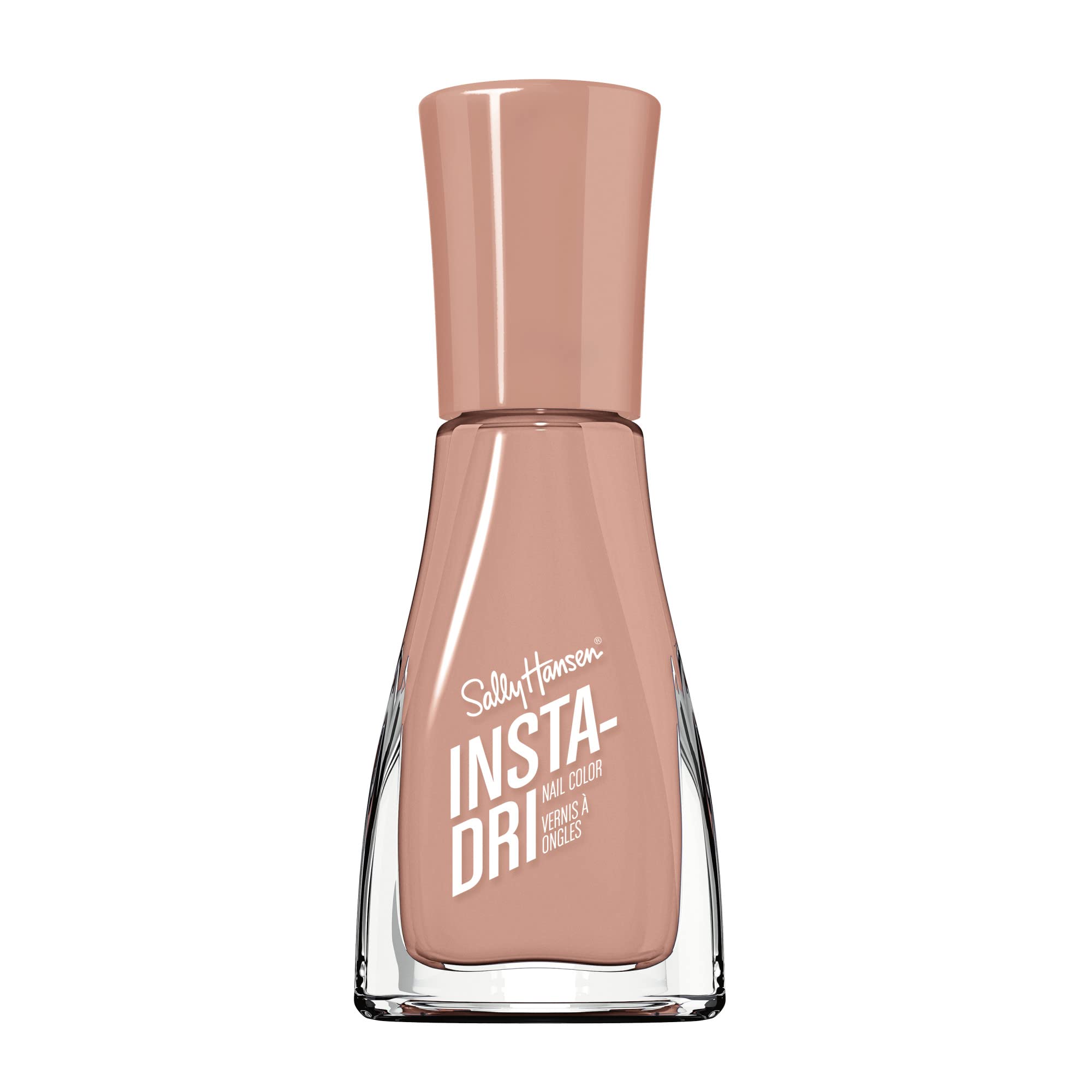 Sally Hansen Insta-Dri nail color bottle with quick-dry formula delivering a glossy taupe finish.
