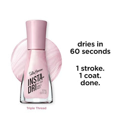 Sally Hansen Insta-Dri Pearlized Rose Pink close-up with shiny coating.