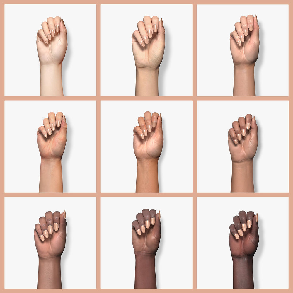 Sally Hansen Insta-Dri glossy finish nail swatch shows long-wearing shine.