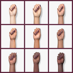 Sally Hansen Insta-Dri glossy finish highlights shiny nail lacquer.