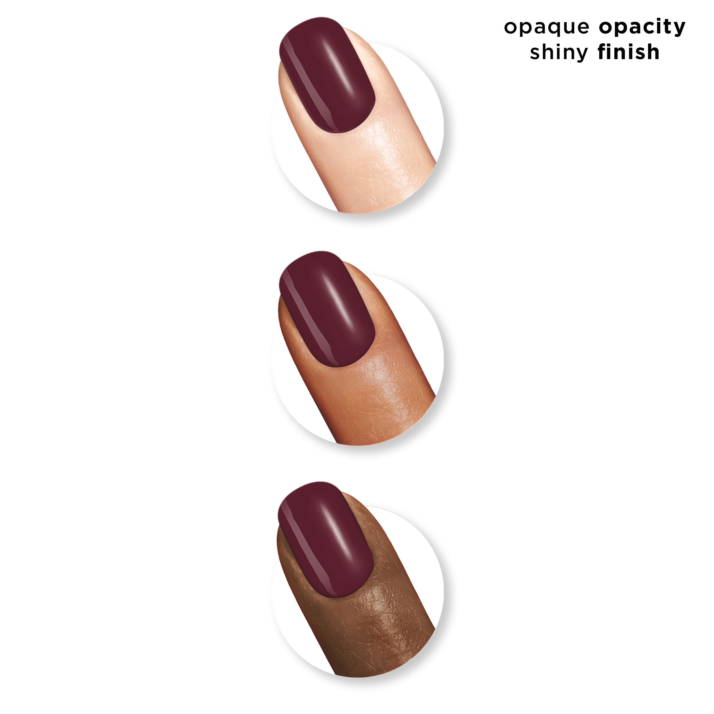 Sally Hansen Insta-Dri Zip Wine swatch reveals deep opaque red shade.