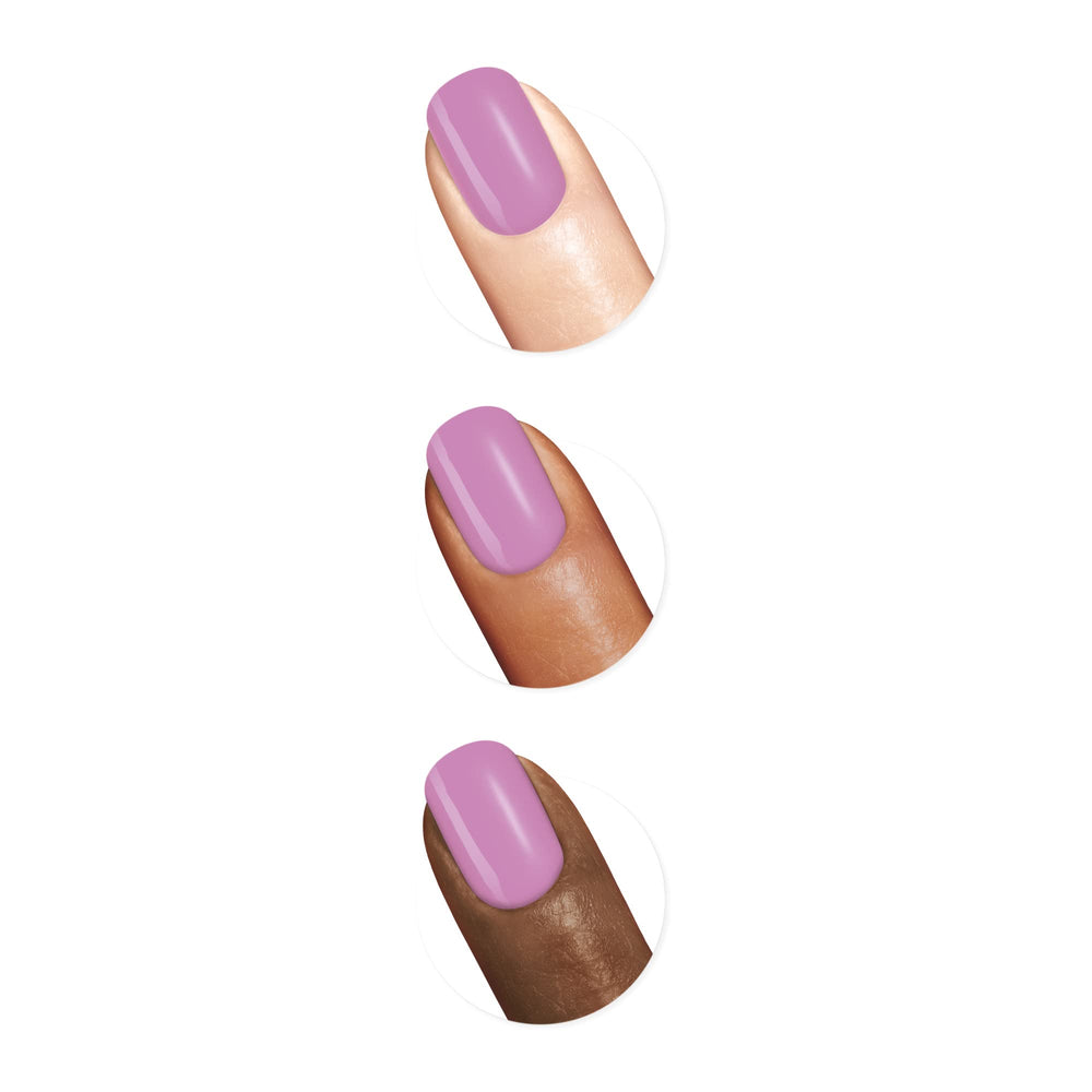 Sally Hansen Insta-Dri in opaque lavender color on nails.