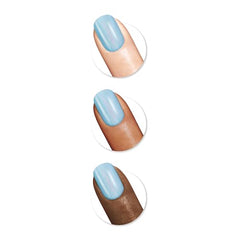 Sally Hansen Insta-Dri swatches on nails show shimmer and long wear.