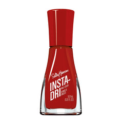 Sally Hansen Insta-Dri That's A-Blazing bottle shows fiery orange-red color for quick manicures.