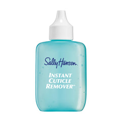 Sally Hansen Instant Cuticle Remover bottle shows quick cuticle care result.