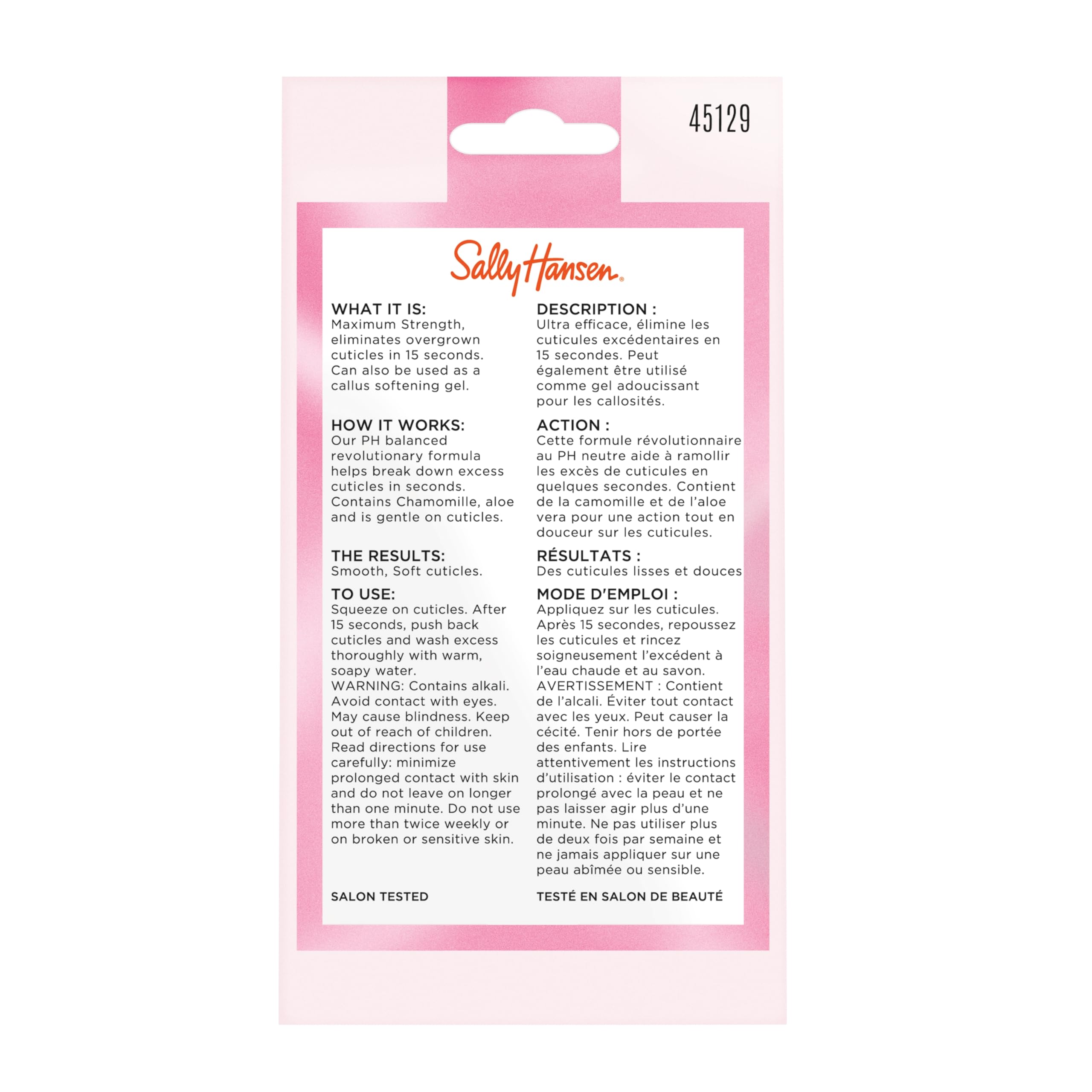 Sally Hansen Instant Cuticle Remover in a spa like setting emphasizes fast drying.