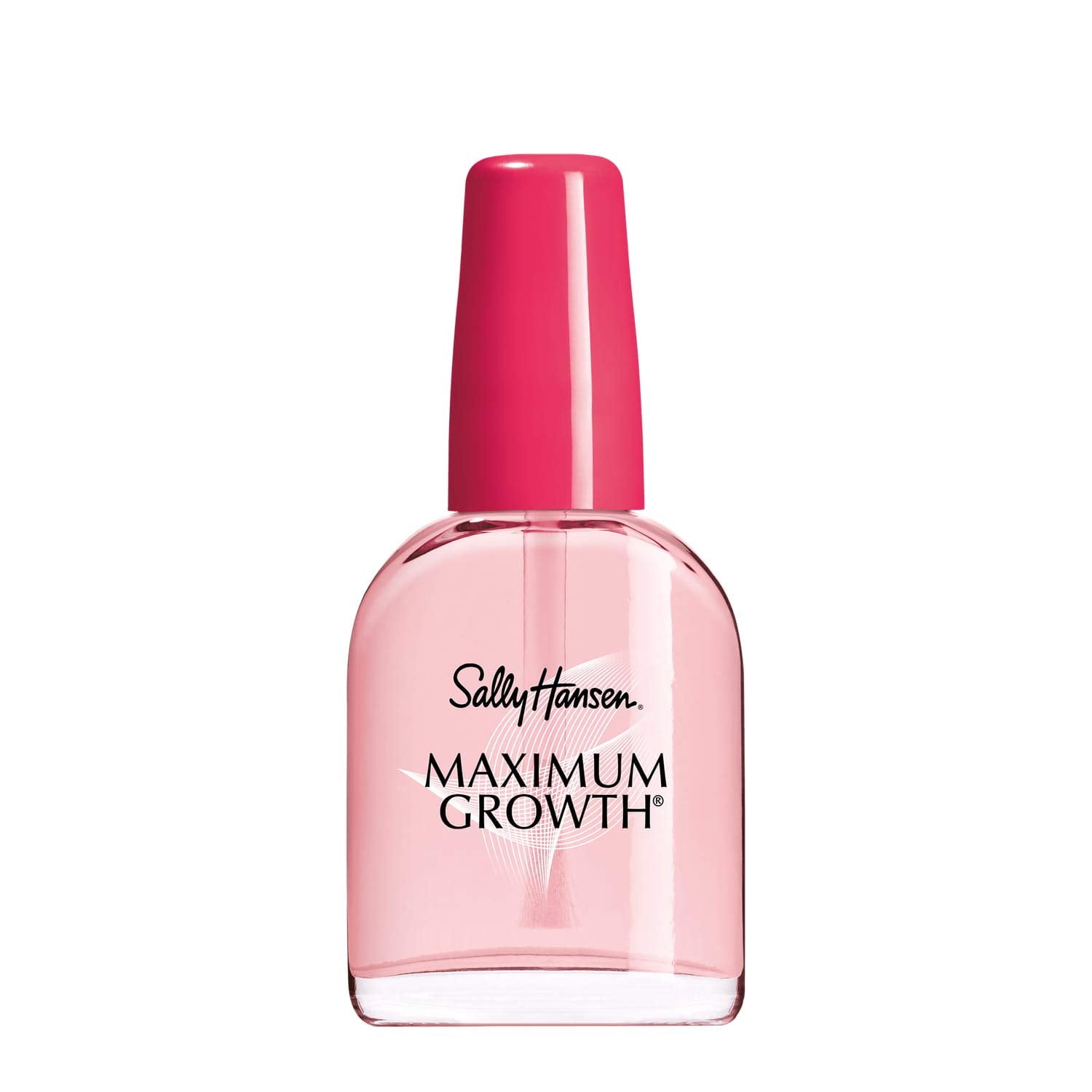 Sally Hansen Maximum Growth nail polish bottle highlights growth support and quick-dry formula.