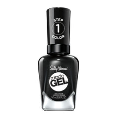 Sally Hansen Miracle Gel: botella-frente, color negro intenso, sin lámpara UV.