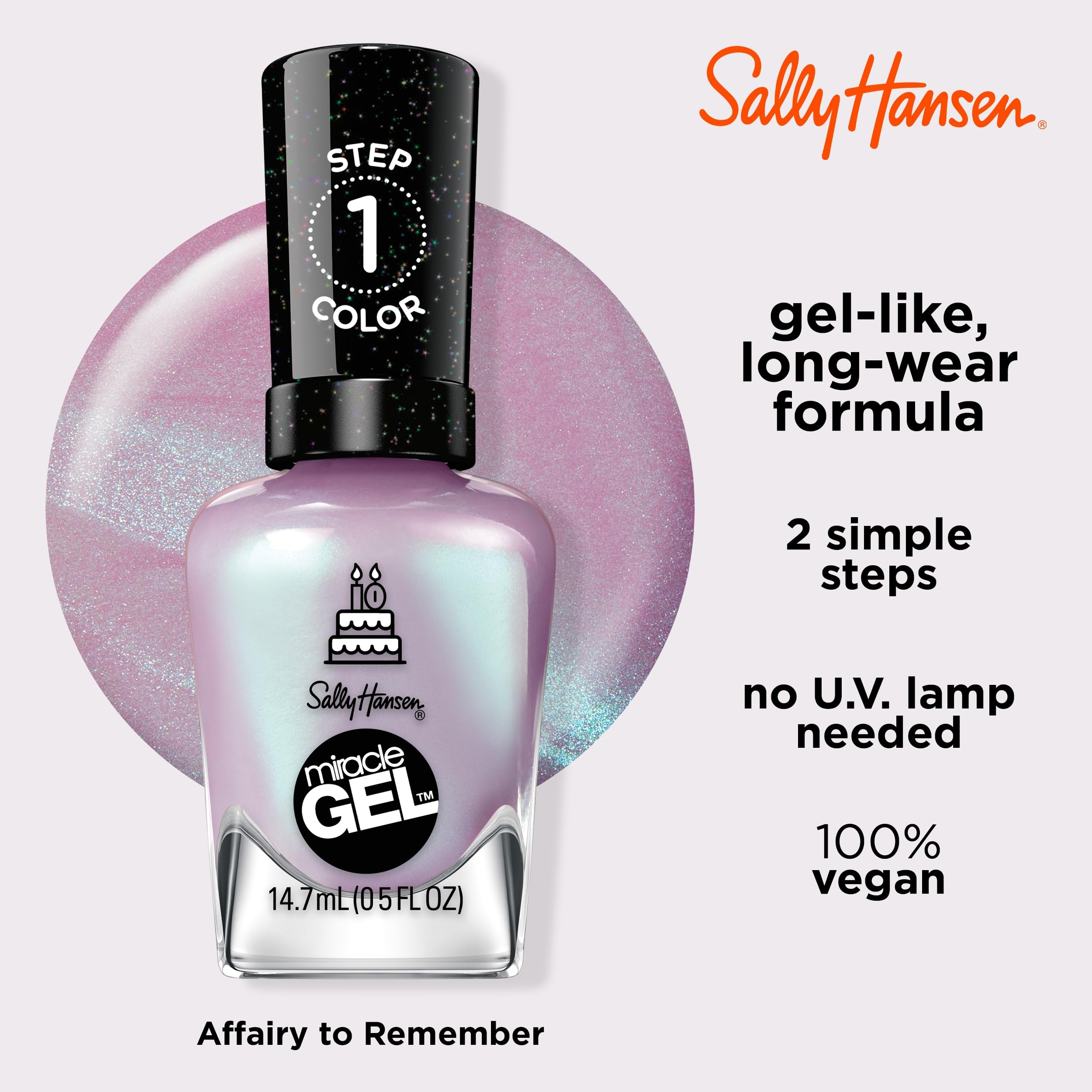 Sally Hansen Miracle Gel, acabado gel brillante sin lámpara ultravioleta.