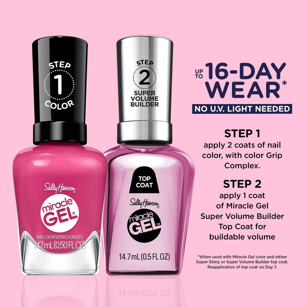 Sally Hansen Miracle Gel, dos pasos: color y capa superior