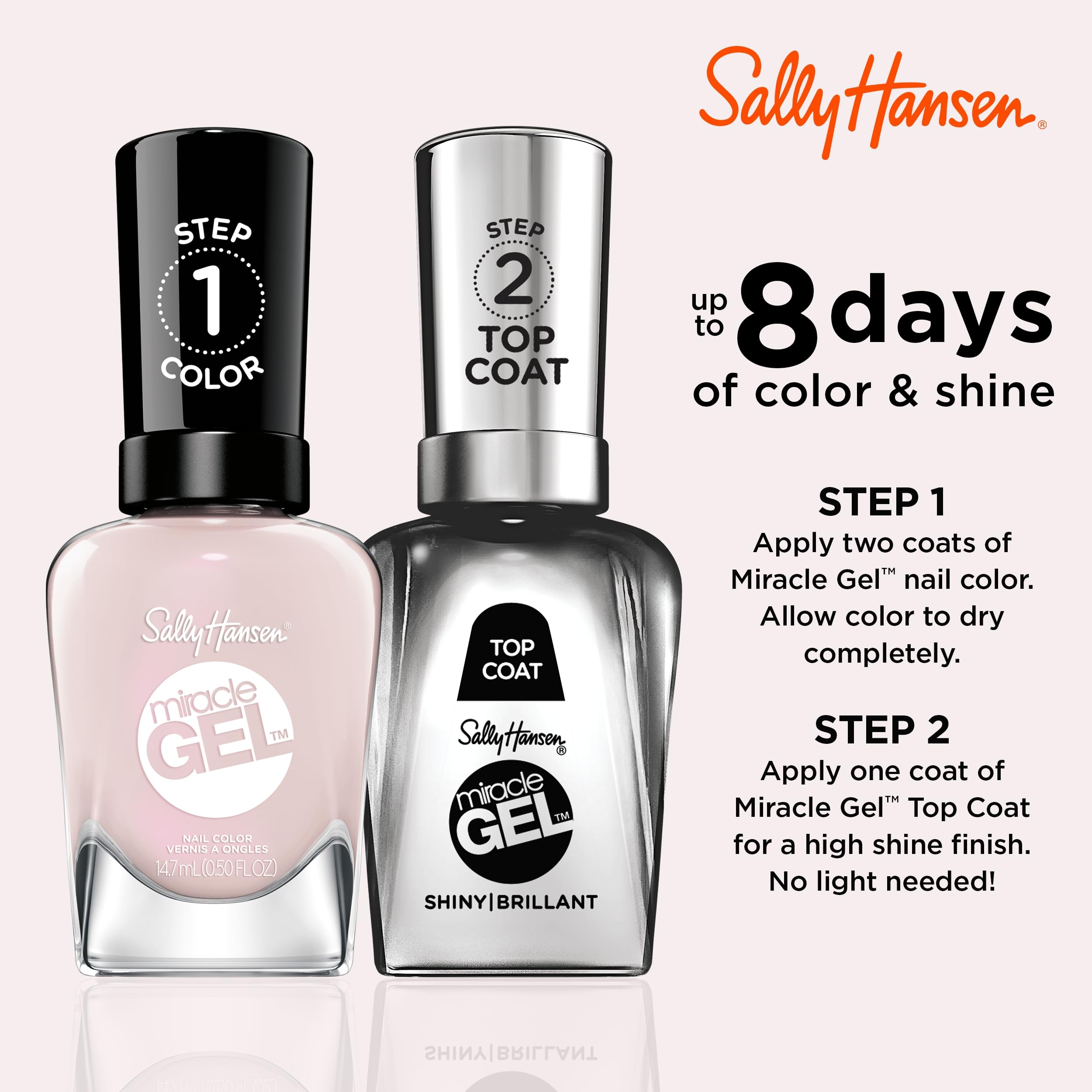 Sally Hansen Miracle Gel: duración de hasta 8 días con brillo sostenido