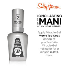 Sally Hansen Miracle Gel Matte Top Coat 102 brush application showing smooth glide for easy nails.