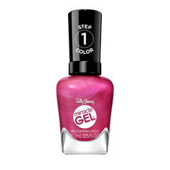 Sally Hansen Miracle Gel en bote muestra tono rosado intenso y acabado duradero
