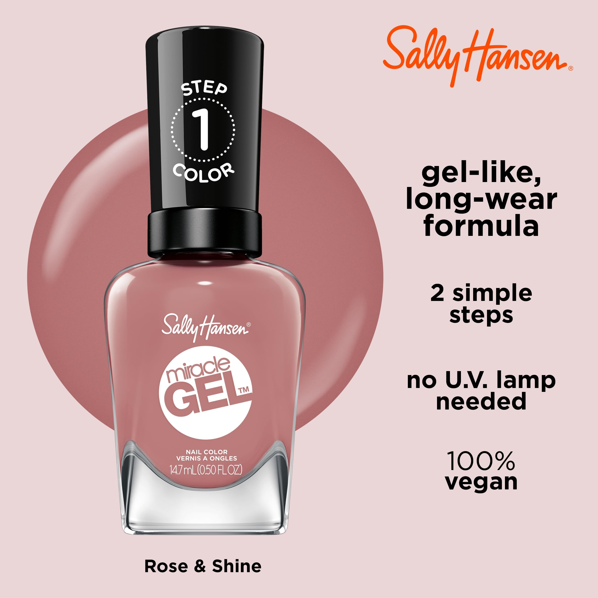 Sally Hansen Miracle Gel uñas terminadas tras dos pasos.