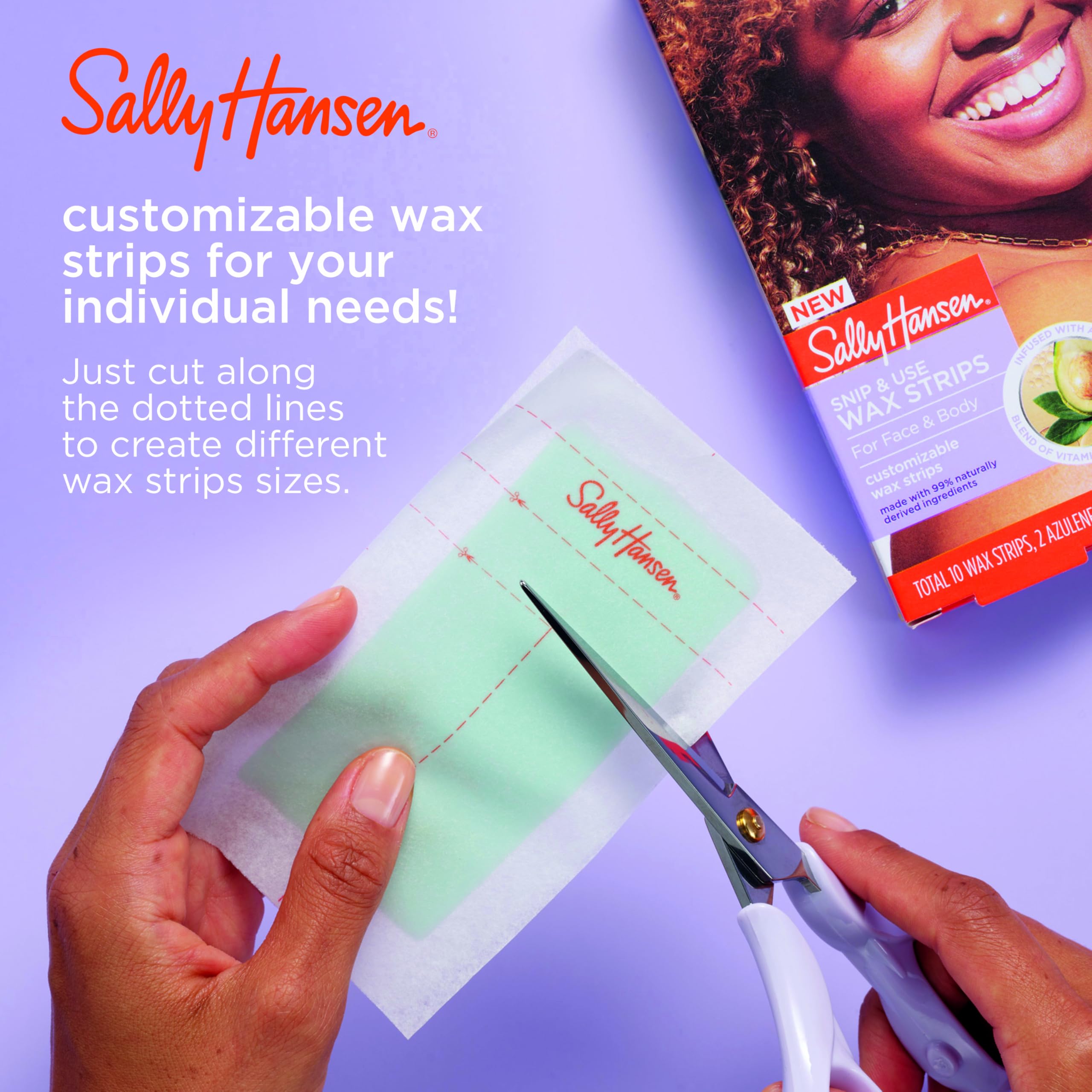 Sally Hansen Snip and Use Wax Strips ready after microwave heating for quick removal