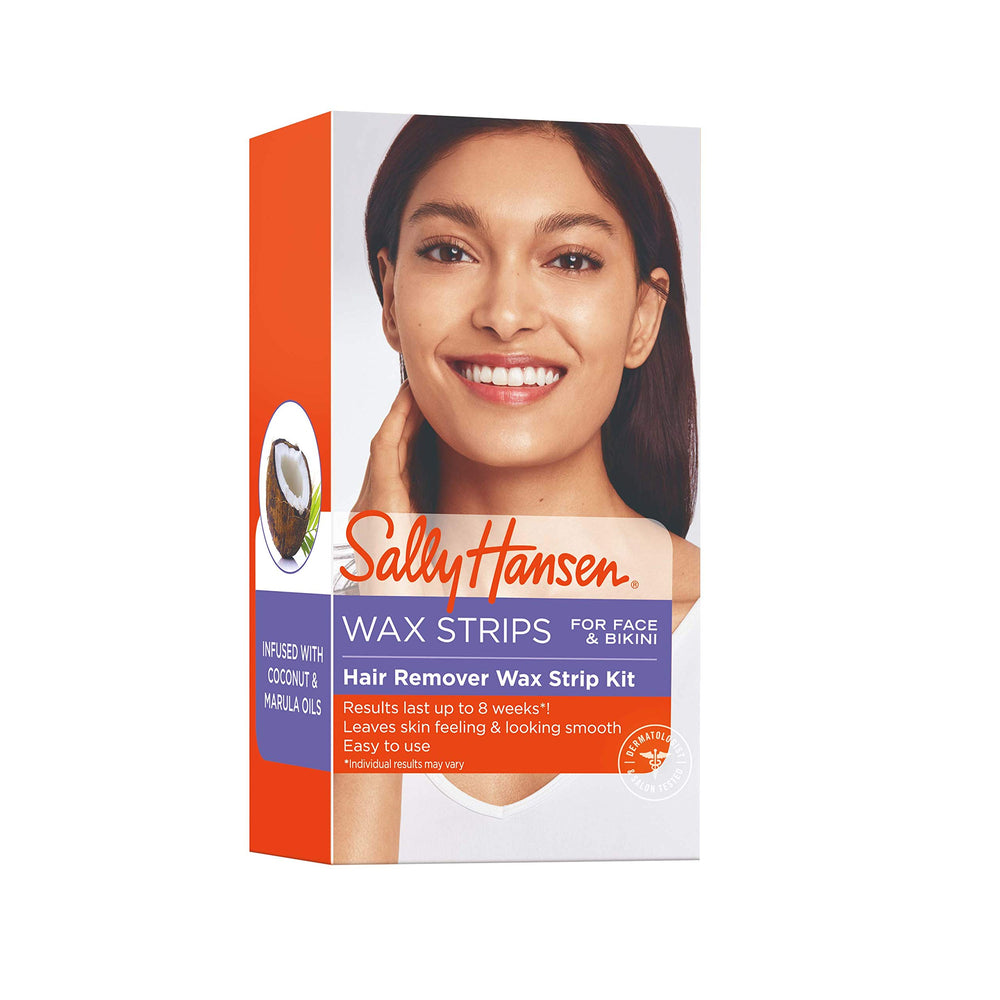 Sally Hansen Wax Kit packaging highlights vegan and dermatologist-tested formula.