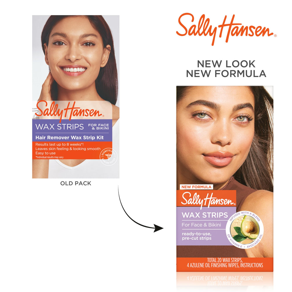 Sally Hansen wax strips application steps image showing easy usage.