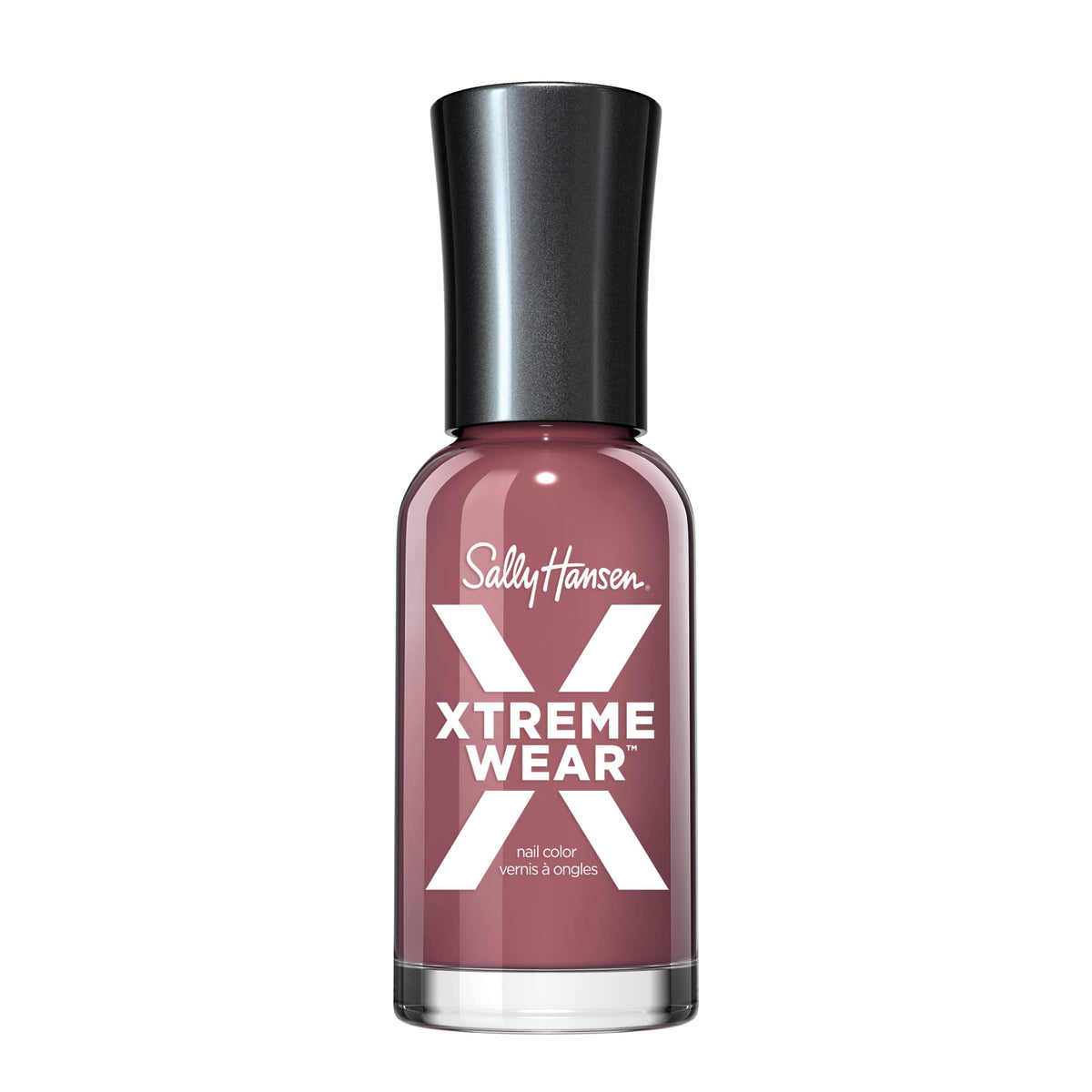 Sally Hansen Xtreme Wear Mauve Over bottle close-up showing bold color and shine