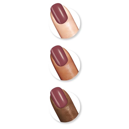 Sally Hansen Xtreme Wear Mauve Over hands close-up displaying a glossy manicure