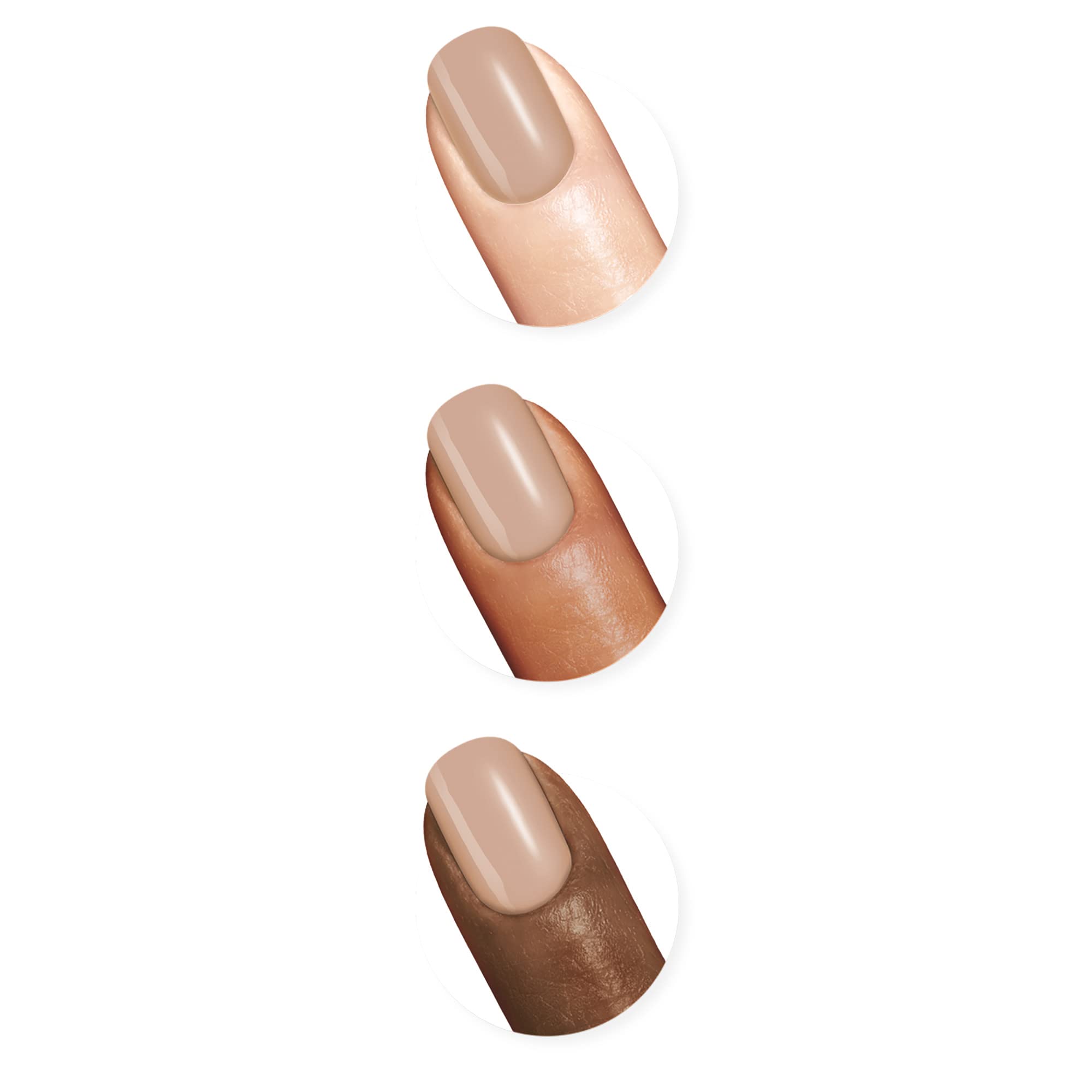 Sally Hansen Xtreme Wear Nude nails application shows smooth, even coverage.