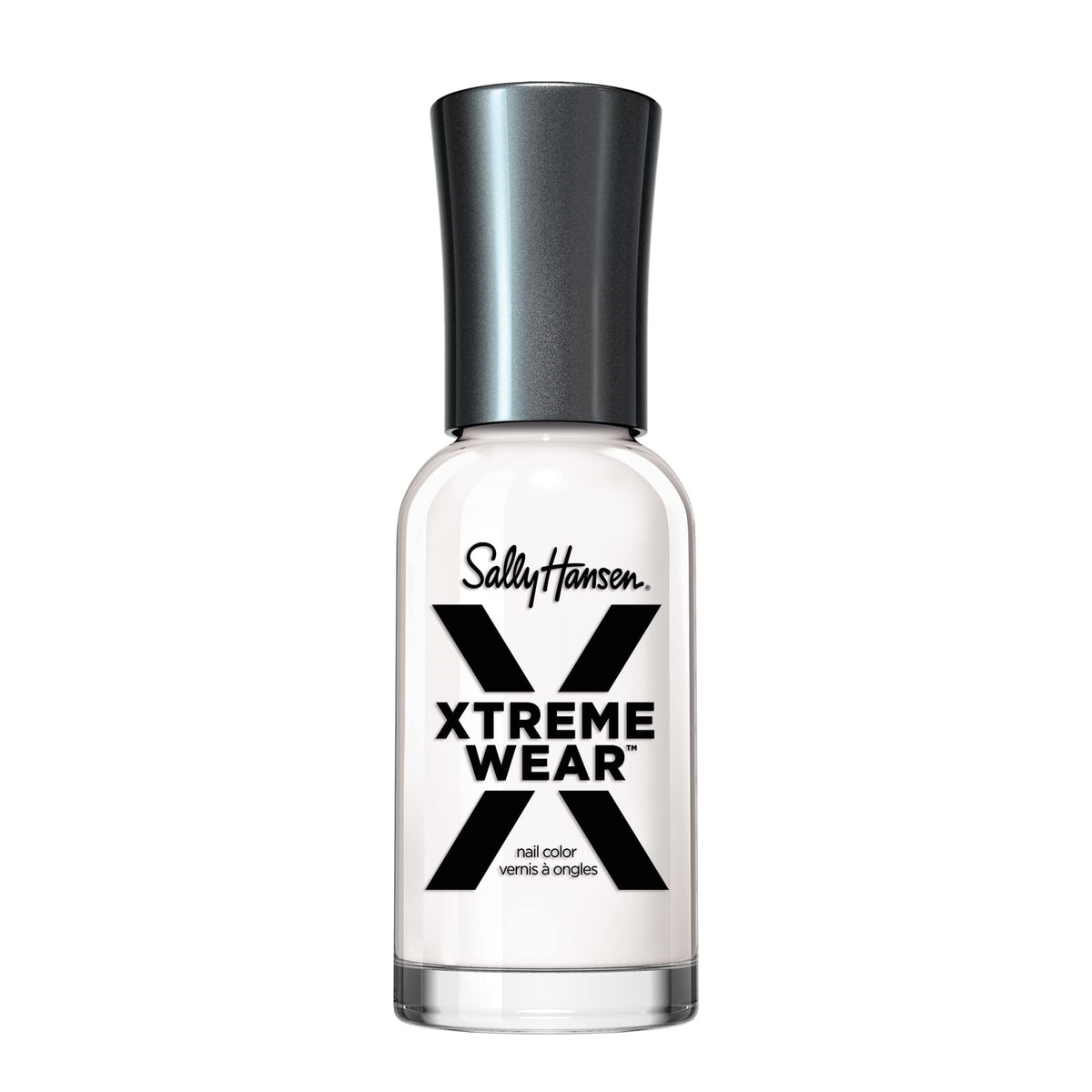 Sally Hansen Xtreme Wear White On bottle shows bold color and shine for a bold manicure.