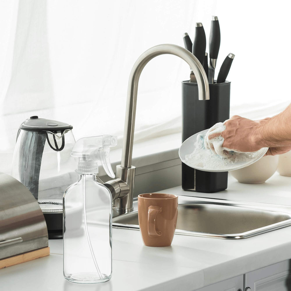 Two-pack sits on the counter for quick refills and easy access.