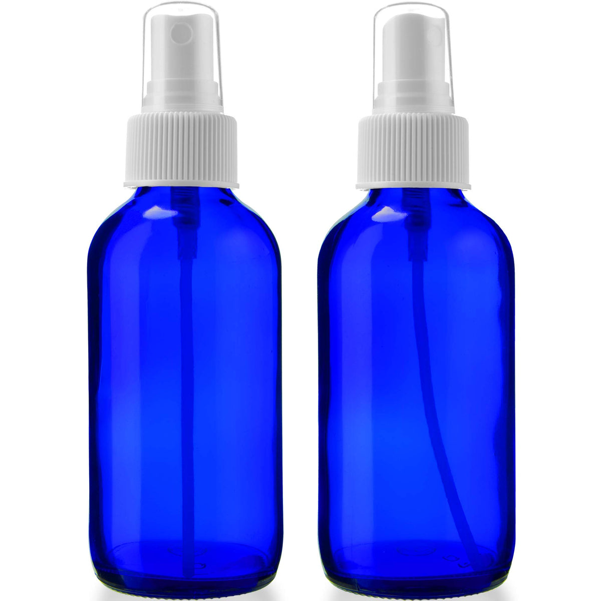 Sally's Organics empty blue glass spritzer 4oz pack two for travel-friendly storage.