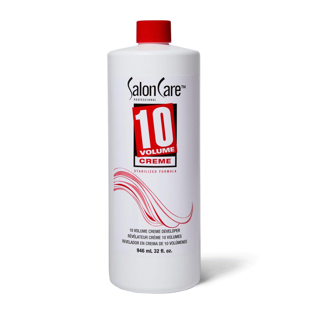Salon Care 10 Volume Creme Developer bottle enables consistent lift for color and lightener