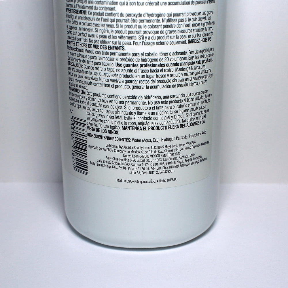 32 oz Salon Care 20 Volume Clear Developer bottle for home or salon use.