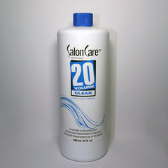 Detail of Salon Care 20 Volume Clear Developer label showing stabilized formula.