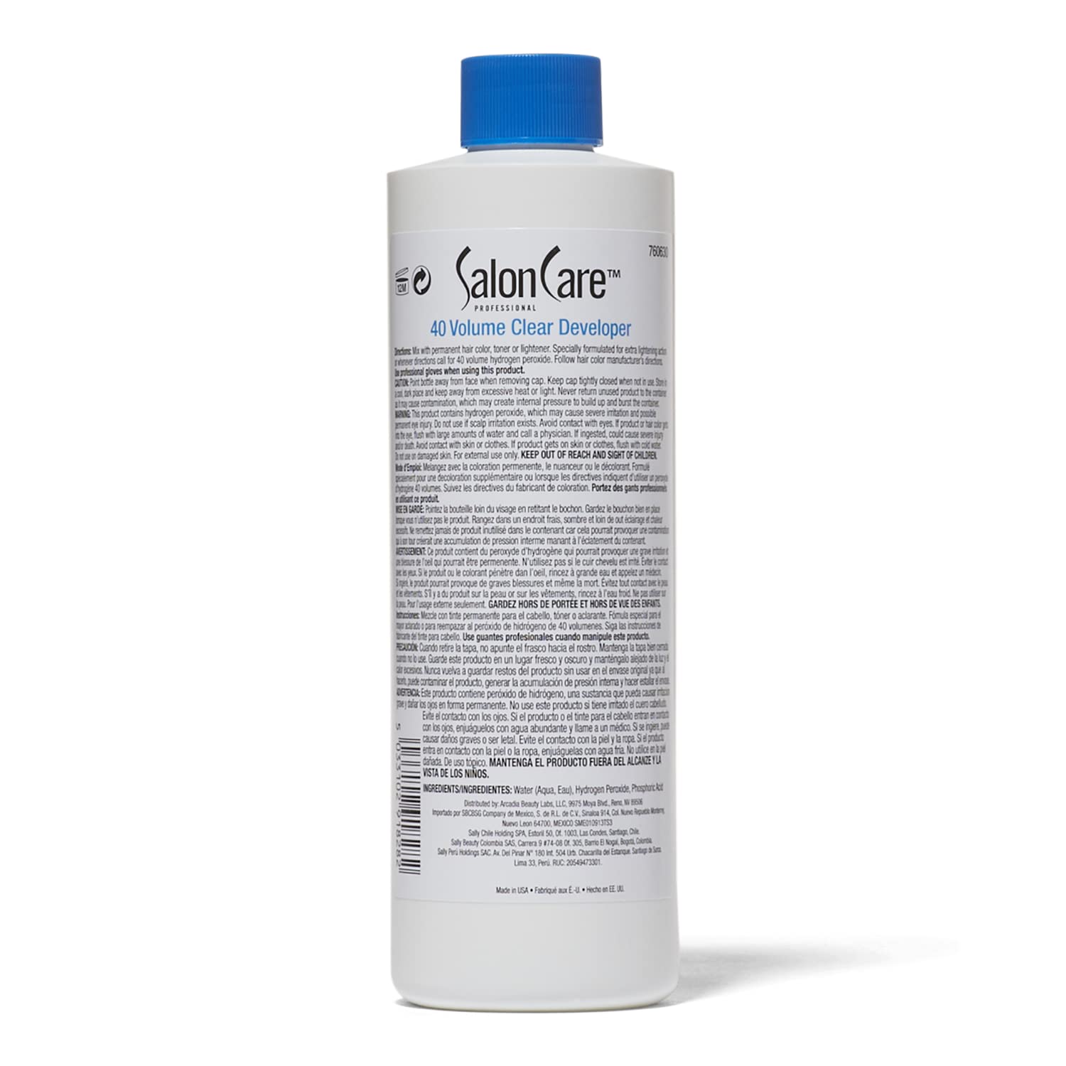 Pouring Salon Care 40 Volume Clear Developer for even lightening.