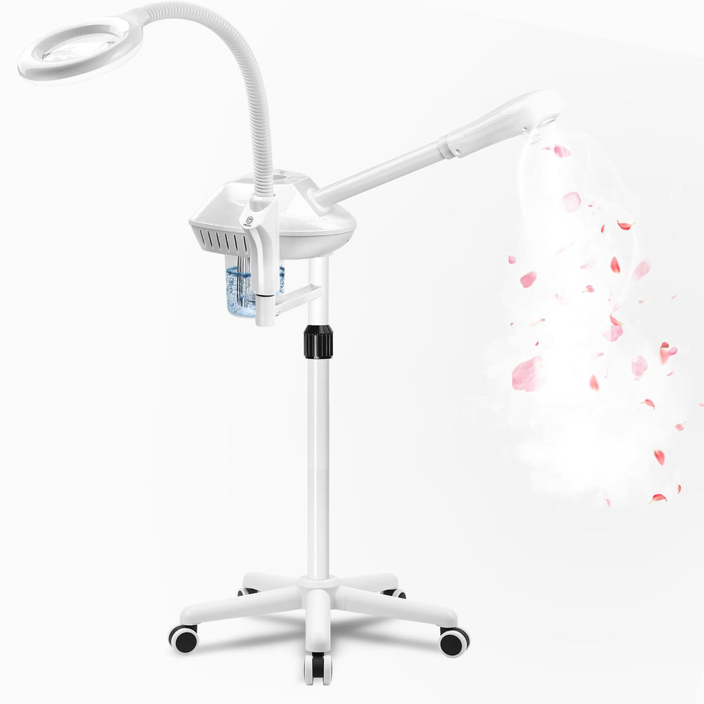 Salon Señor professional facial steamer demonstrates deep cleansing and hydration with clear steam.
