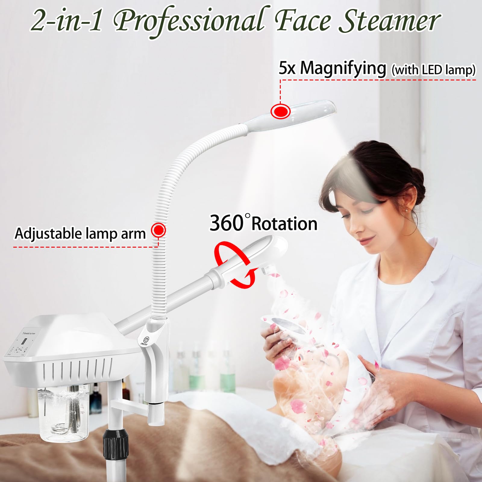 Salon Señor rotating nozzle demonstrates aromatherapy option for a relaxing scent experience.