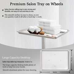 Salon Señor four-swivel-wheels tray enables easy mobility across studio spaces