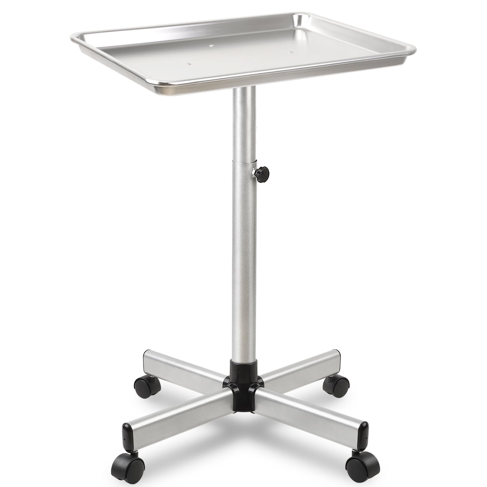 Salon Señor adjustable-height tray cart used for comfortable styling in a salon